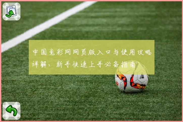中国竞彩网网页版入口与使用攻略详解，新手快速上手必备指南